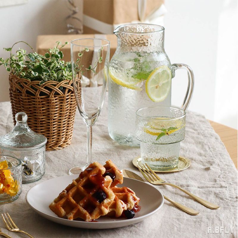 楽天市場】ガラスピッチャー 花瓶 水差し 硝子 1200ml ハンドメイド