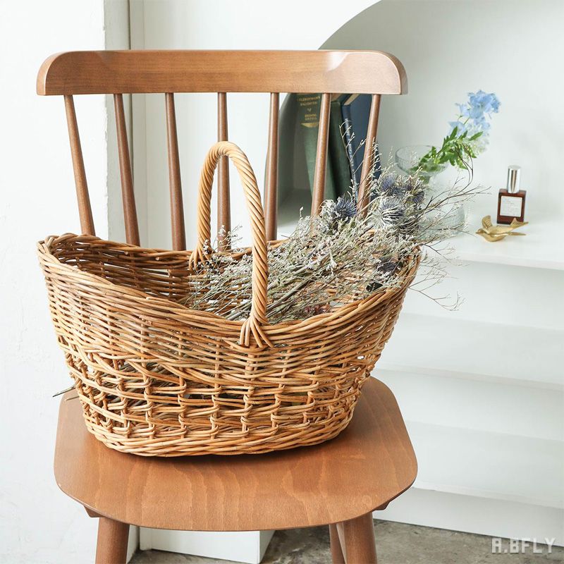 楽天市場】アラログ 皮付きラタン 持ち手 ハンドル カゴ 天然素材 籐