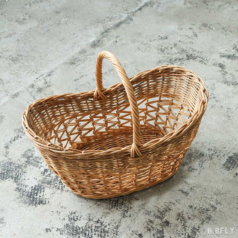 楽天市場】アラログ 皮付きラタン 持ち手 ハンドル カゴ 天然素材 籐