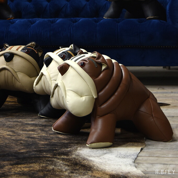 楽天市場】【最大6,000円クーポン配布中】ブルドッグ ぬいぐるみ 本革