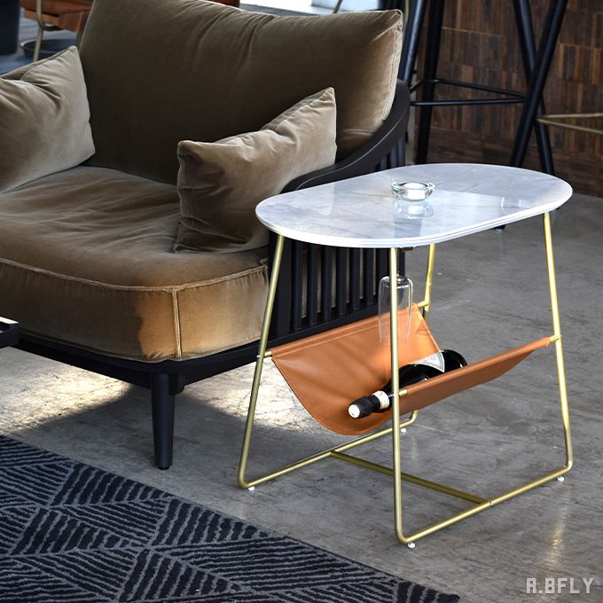 楽天市場】サイドテーブル 大理石調 セラミック テーブル 楕円形