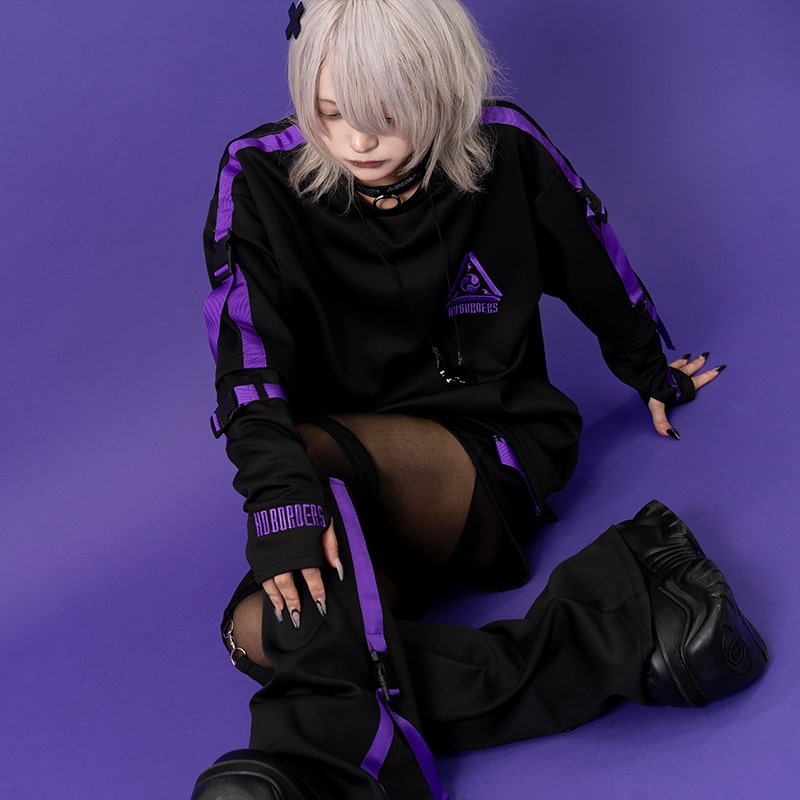 楽天市場】渦雷 Tシャツ パープル 半袖 原宿系 原宿 ライン