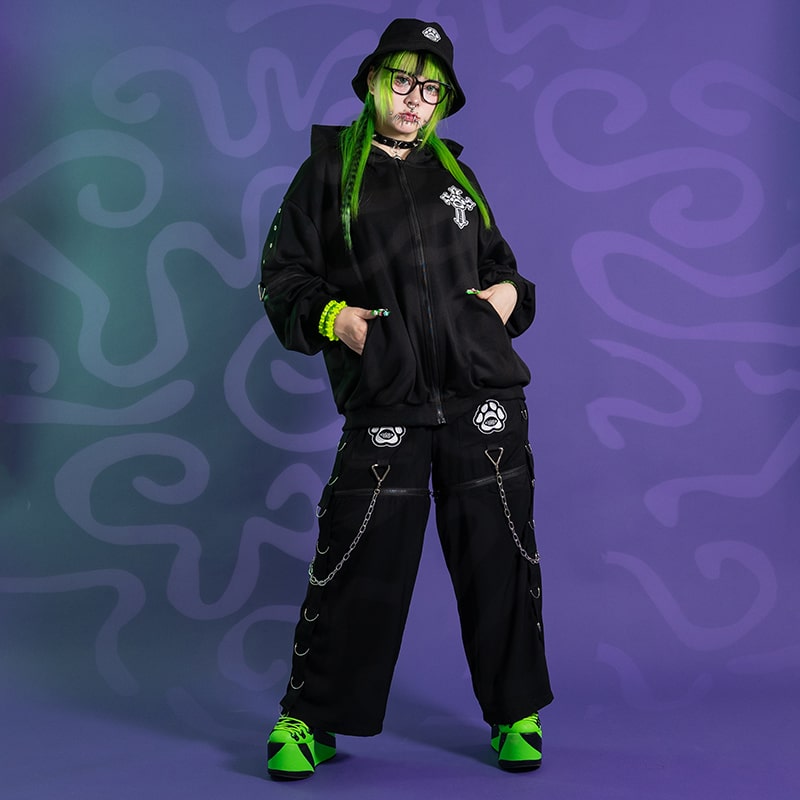 楽天市場】カオス ZIPパーカー 長袖 原宿系 原宿 ファッション パンク