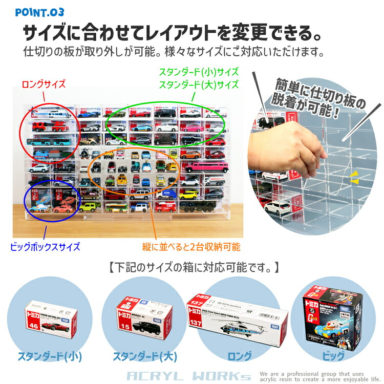 楽天市場】ミニカーコレクションケース【MC3・8×8】厚型 3mm トミカ