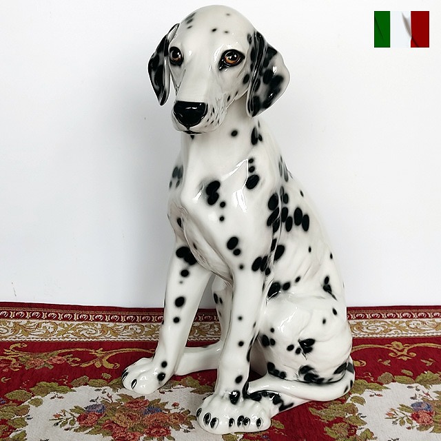 楽天市場】ダルメシアン 置物 犬 陶器 クラシック イタリア インテリア