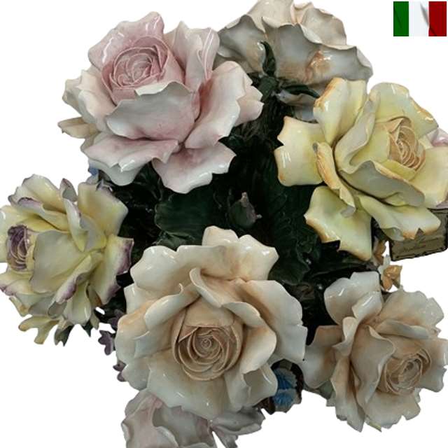 楽天市場】陶花 置物 陶器 花 イタリア オーナメント クラシック