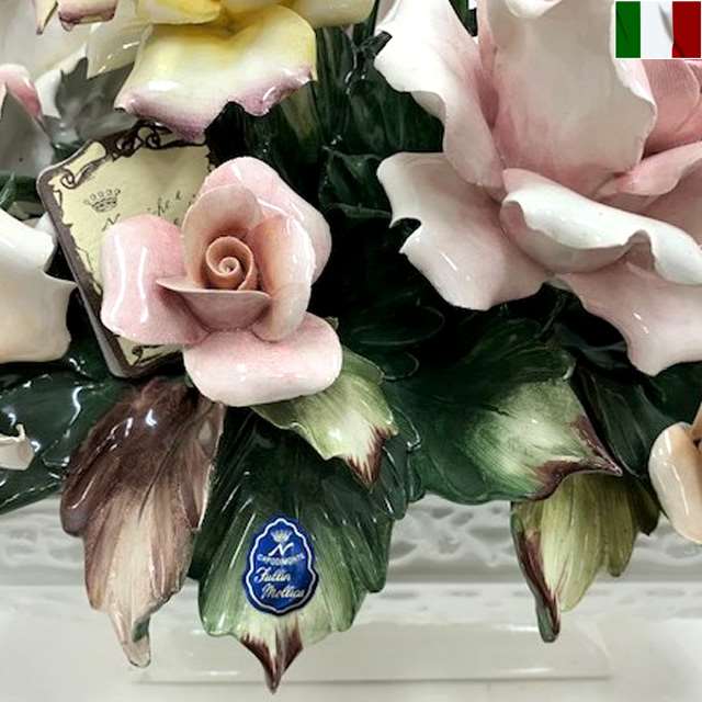 楽天市場】陶花 置物 陶器 花 イタリア オーナメント クラシック