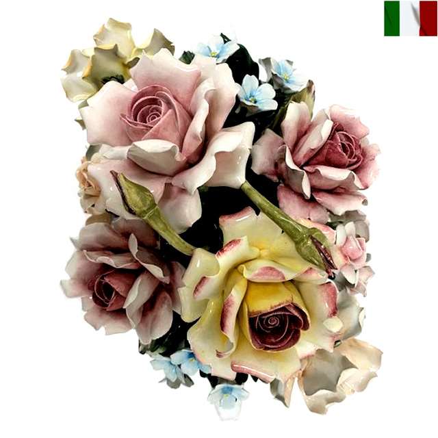 楽天市場】陶花 置物 陶器 花 イタリア オーナメント クラシック