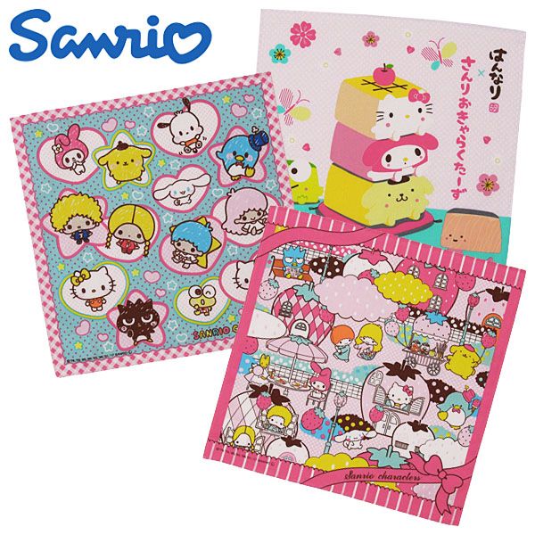 楽天市場】サンリオキャラクターズ ハンカチ 3枚組 22 キッズ 通園