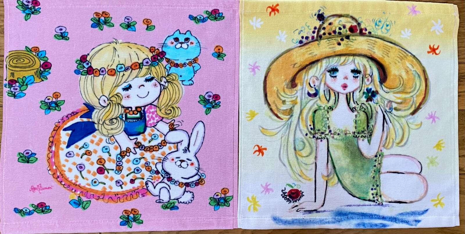 楽天市場】水森亜土「ハンドタオル」インクジェットの綺麗なプリントに