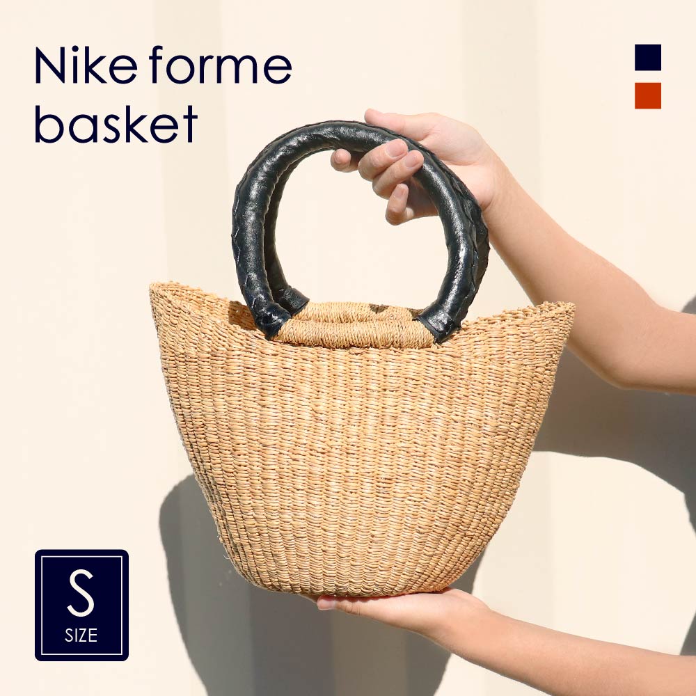 楽天市場】ボルガ丸底ニケフォルムバスケット S 黒革ハンドル 大人の