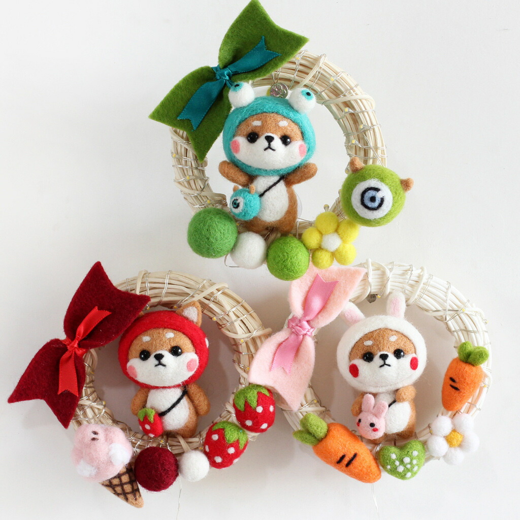 楽天市場】花輪 羊毛フェルト ウサギ 初心者 カットフェルトキット