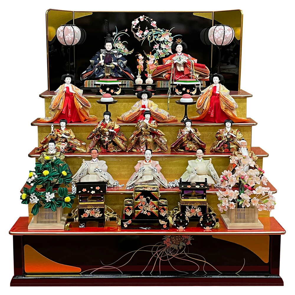 楽天市場】雛人形15人飾り コンパクト ひな人形 五段飾りセット おひな