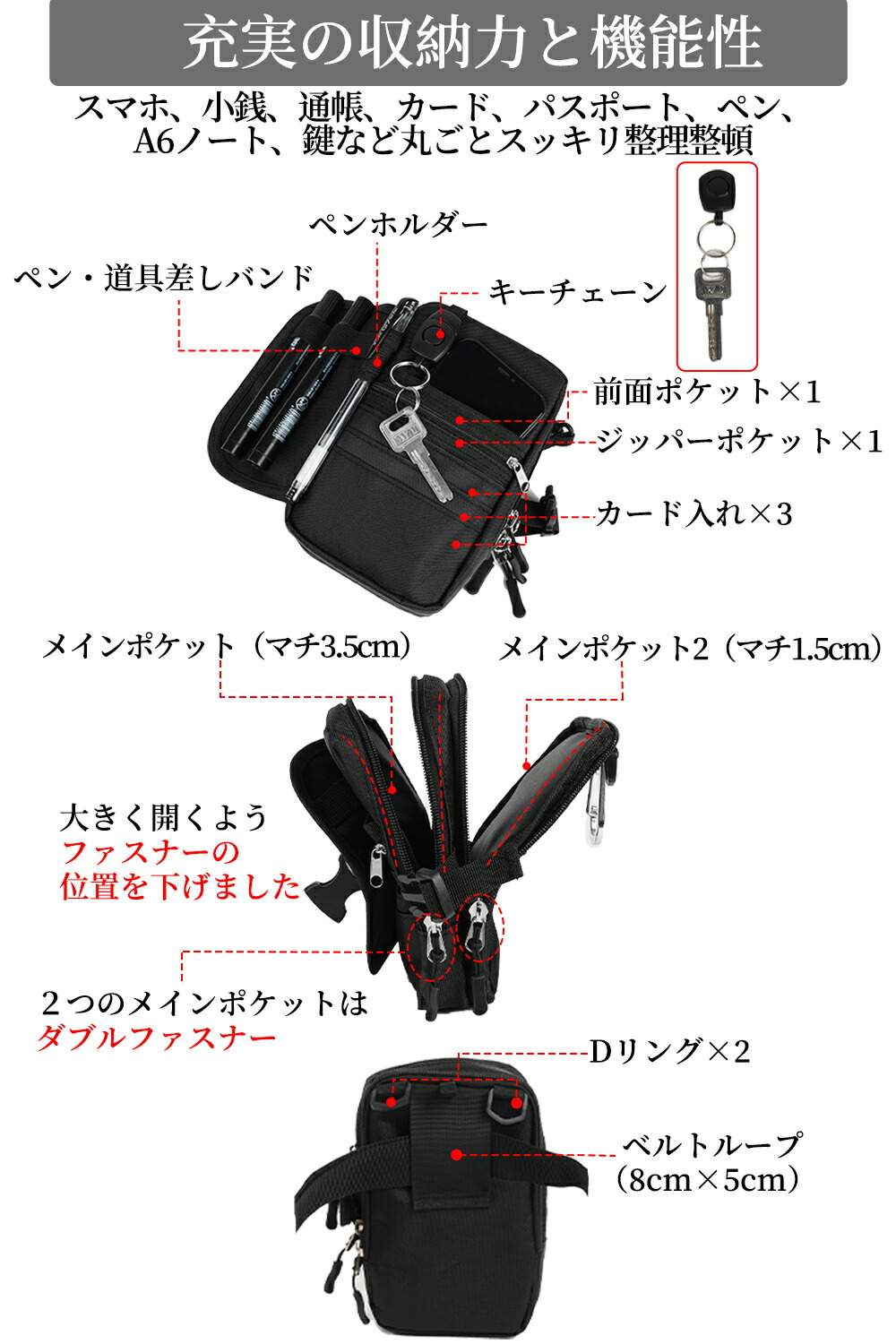 楽天市場】多機能 3WAYスマホポーチ スマホショルダー ミニショルダー