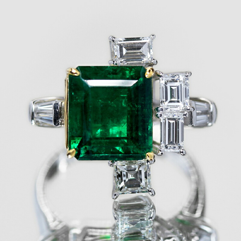 楽天市場】ザンビア産インテンスグリーンエメラルド 4.21ct リング 12