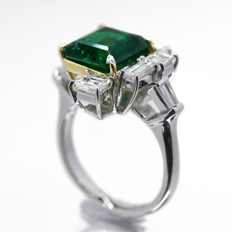 楽天市場】ザンビア産インテンスグリーンエメラルド 4.21ct リング 12