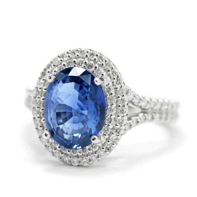 楽天市場】ミャンマー産非加熱ブルーサファイア 3.32ct リング 12号