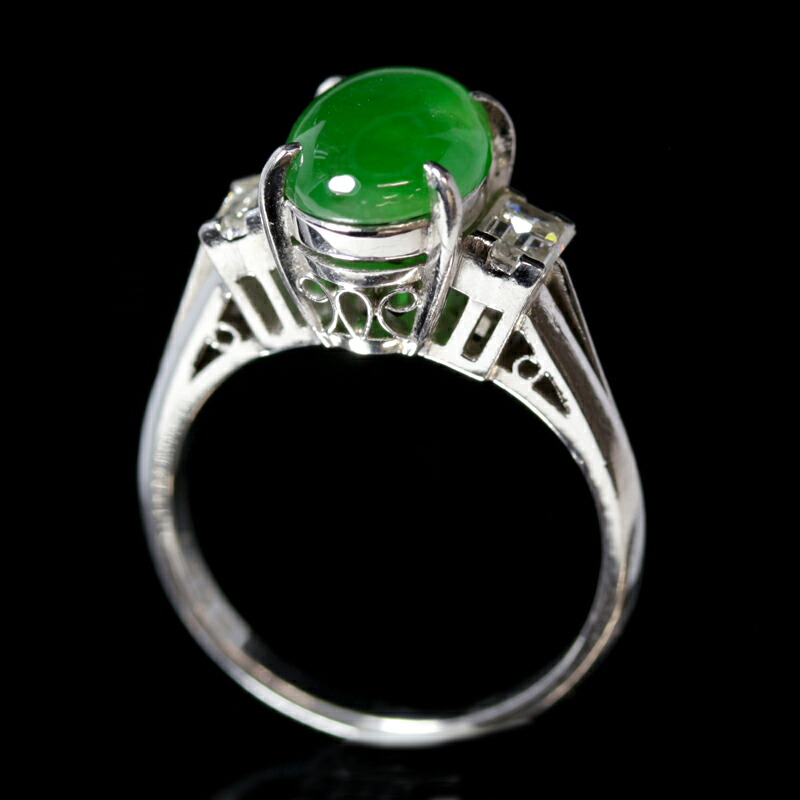 楽天市場】翡翠 10.55mm×7.55mm リング 11.5号 PT900 プラチナ