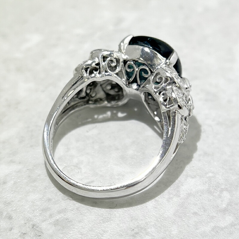 楽天市場】トルマリンキャッツアイ 5.96ct リング 12号 PT900 プラチナ