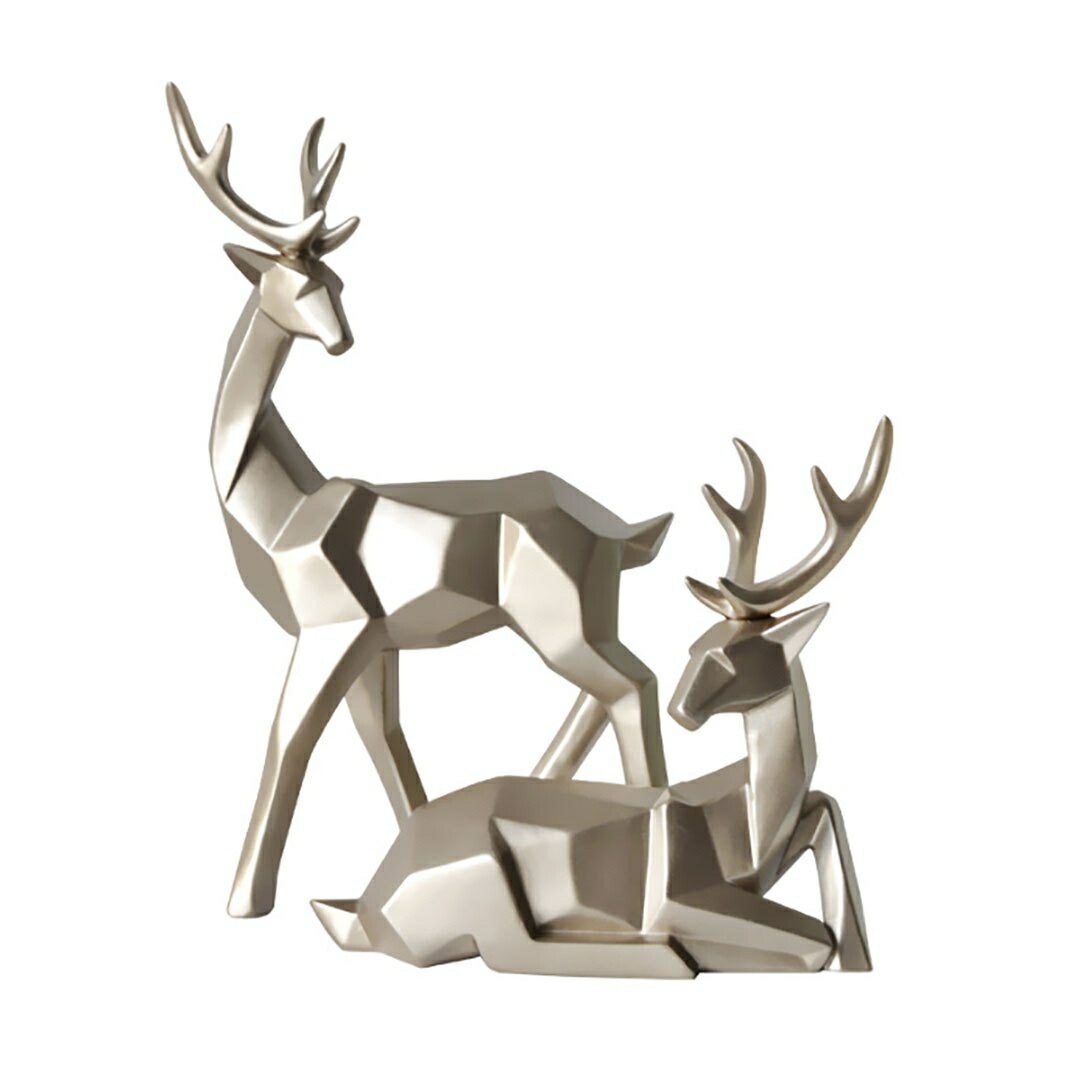 楽天市場】【楽天1位3冠達成】置物 鹿 2体セット ゴールド