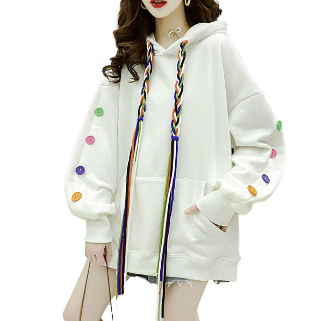 楽天市場】【人気商品】【在庫限り】 ボタン パーカー カラフル フード