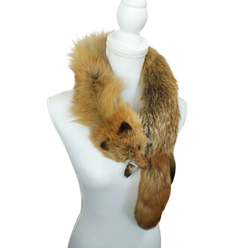 楽天市場】本物のFOXの毛皮を使用した、豪華なマフラーです 赤キツネ