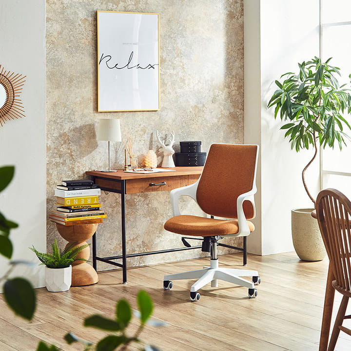 楽天市場】オフィスチェア おしゃれ 肘付き ファブリック かわいい