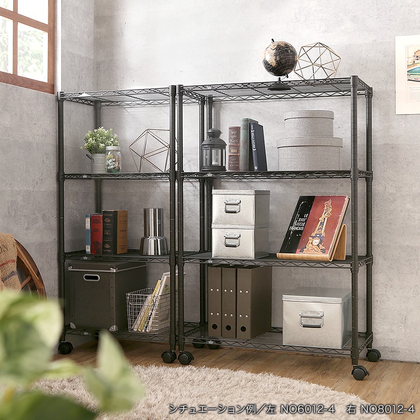 楽天市場】棚 ラック 黒 ブラック スチール棚 メタル ラック 収納棚