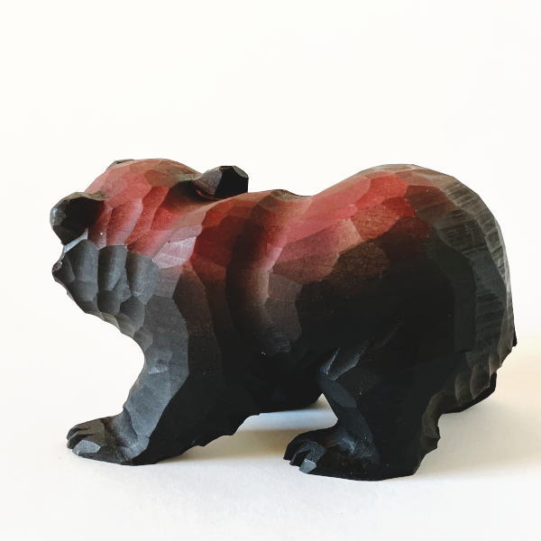 楽天市場】送料無料 木彫りの熊の置物 吠熊 利作 4号 着色あり 北海道