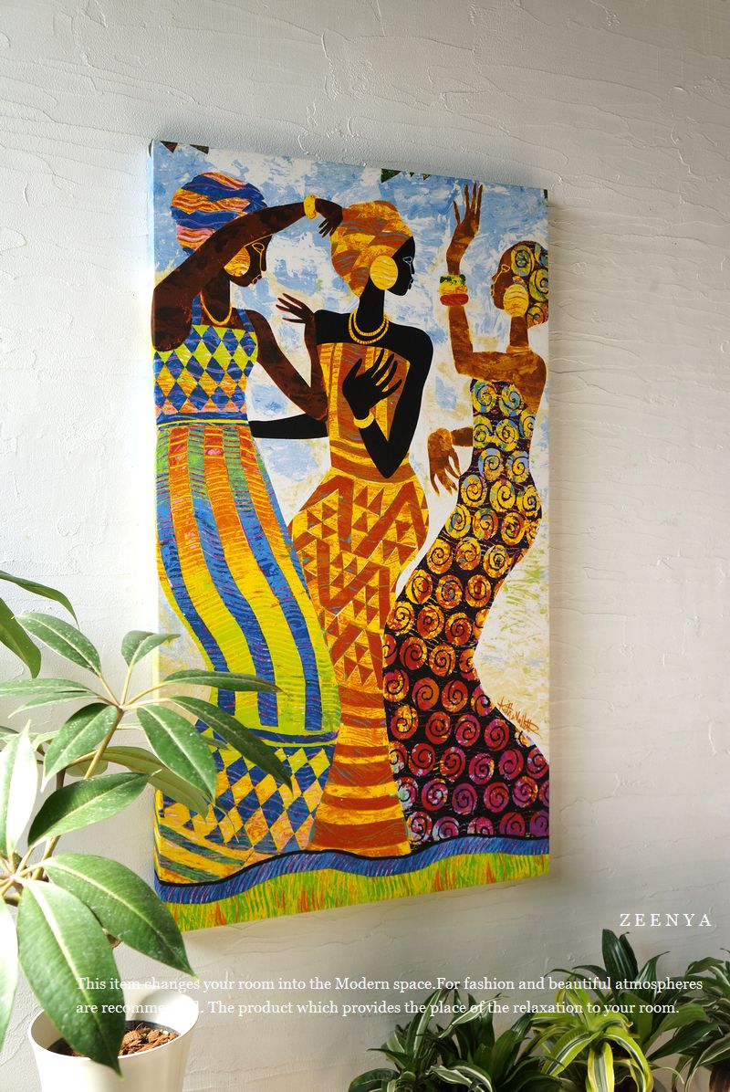 楽天市場】ZEENYA ジーニャ 縦長 ファブリックパネル モダン 90×52cm