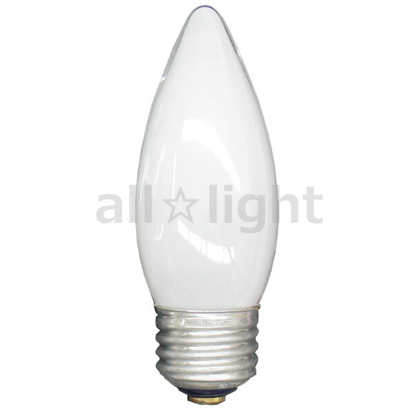 楽天市場】アサヒ シャンデリア電球 E26口金 ホワイト 40W C37