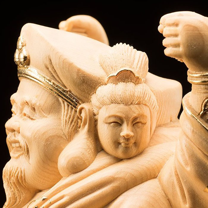 楽天市場】【すぐに使える10％OFFクーポン】三面大黒天 天然檜 金彩