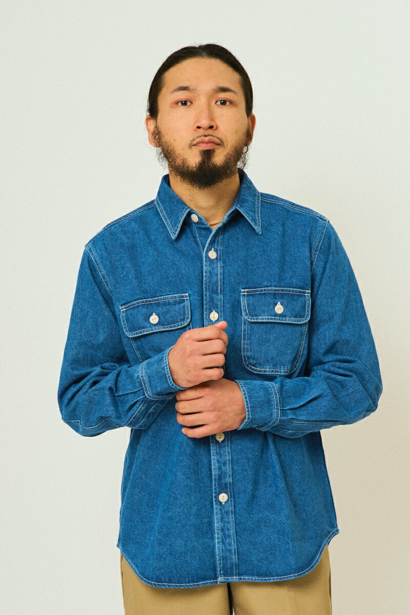 楽天市場】【 BIG MIKE ： 3色 ウォッシュド デニム L/S シャツ