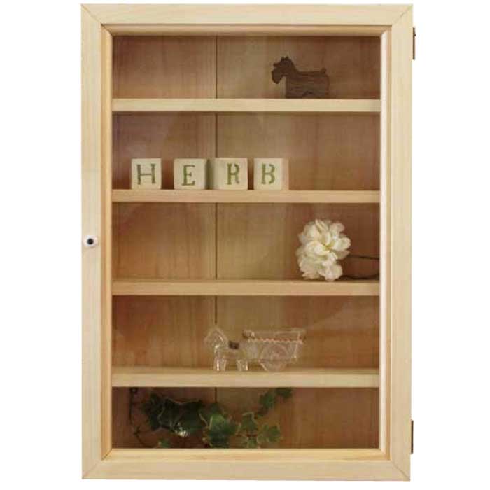 楽天市場】コレクションケース 透明ガラス扉 ライトオーク w32d10h46cm