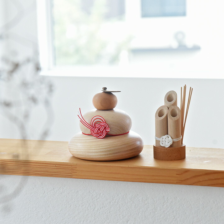 楽天市場】【アンジェ別注】 hare 水引で結ぶ 木の鏡餅 日本製 無垢材