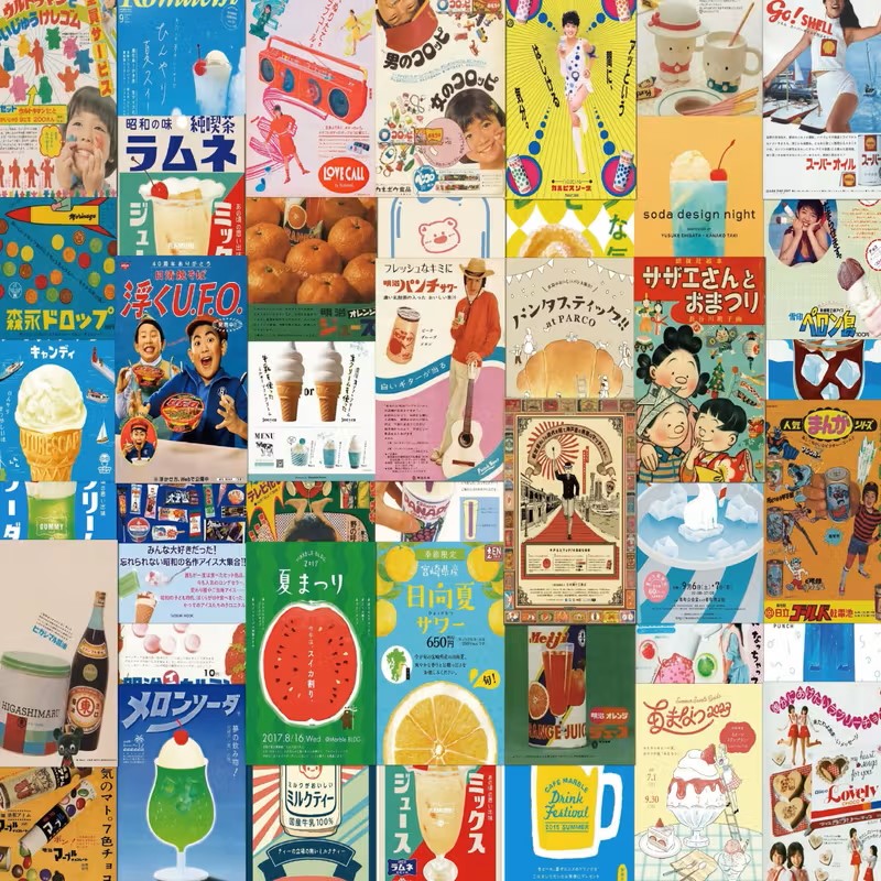 楽天市場】【54枚入り】 昭和レトロポスターシリーズ ステッカー 貼っ