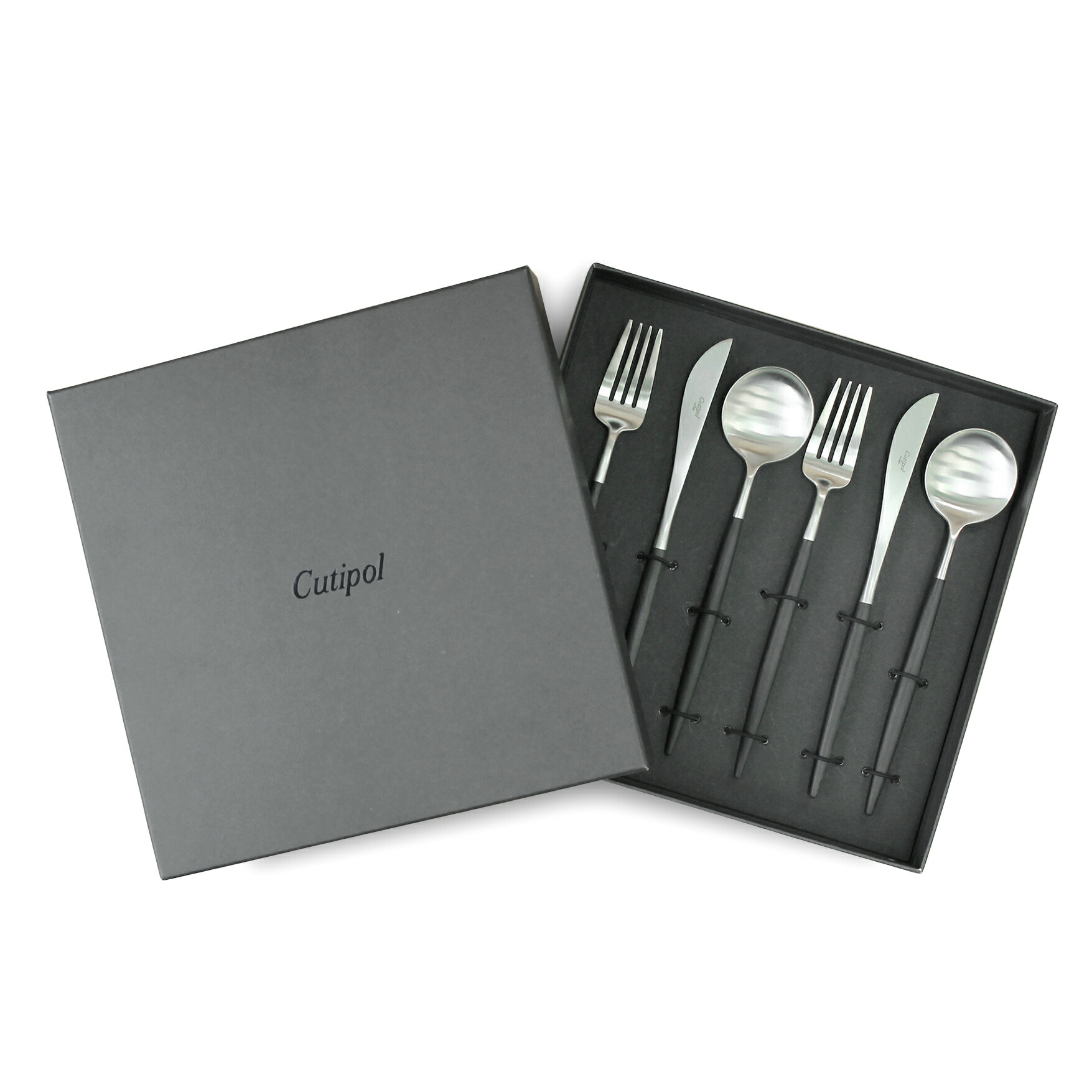 楽天市場】クチポール Cutipol GOA ブラック×シルバー ディナーセット