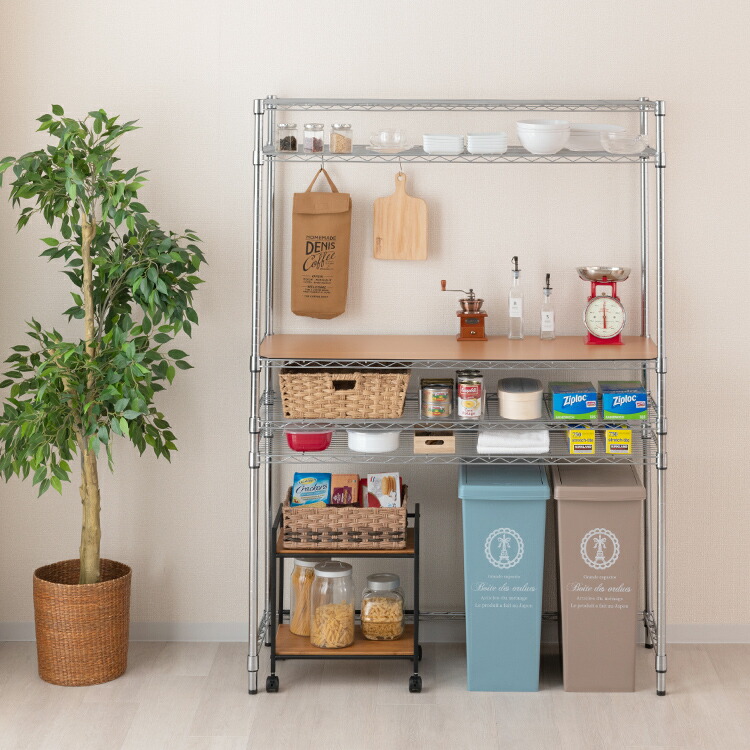 楽天市場】ラック スチールラック キッチンラック ゴミ箱 上 収納 5段