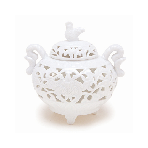 楽天市場】【日本香堂】白磁唐草透し彫【日本製】【香炉】【有田焼