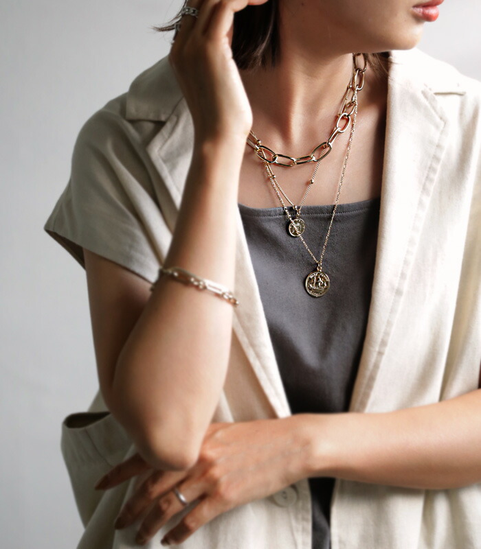 楽天市場】アクセ送料無料 3連ネックレス ネックレス レディース