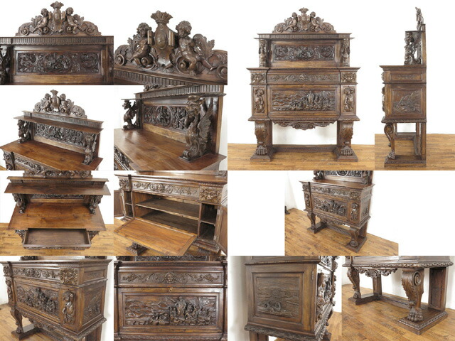 楽天市場】アンティーク 家具 ルネッサンス様式ダイニング14点セット