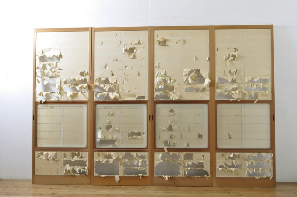 楽天市場】【中古】 ▽現状販売▽ 幅狭猫間障子戸 4枚セット 上手物