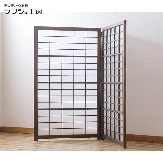 楽天市場】和製アンティーク 昭和初期 衝立 すりガラス入り 古建具