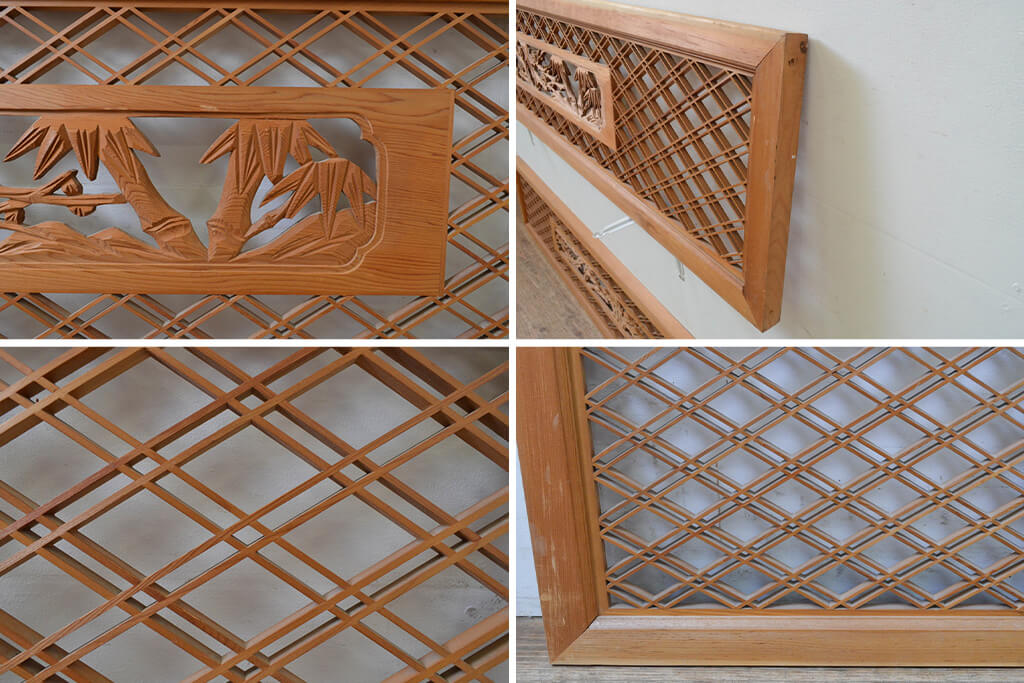 楽天市場】▽現状販売▽ アンティーク建具 欄間 2枚セット 組子入り