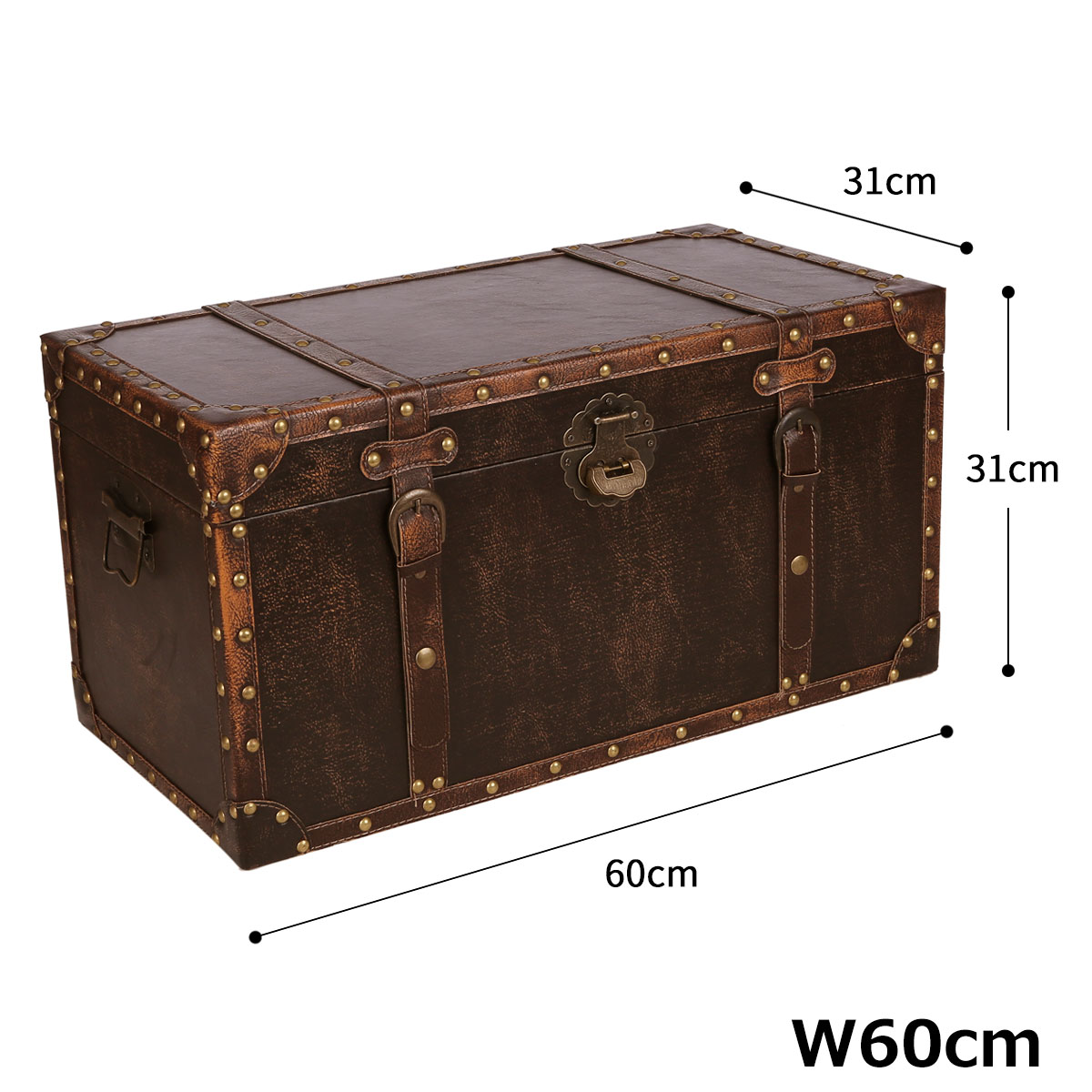 楽天市場】鍵付き トランク型 収納ボックス 大型 トランクボックス