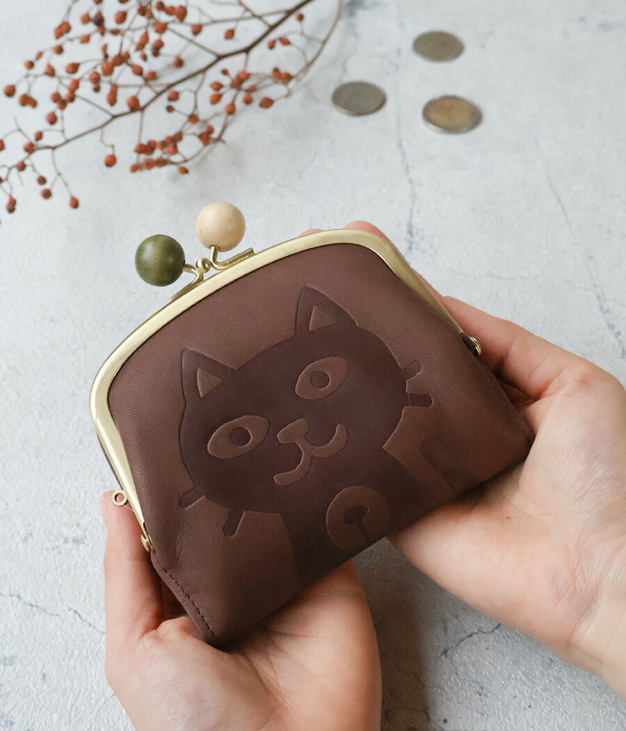 楽天市場】ねこ柄 がま口 二つ折り財布 box21 ボックス ジュジュアンド