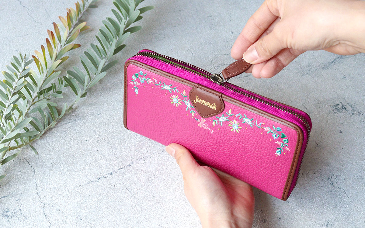 楽天市場】ラウンドファスナー長財布 刺繍 鳥 jocomomola ホコモモラ