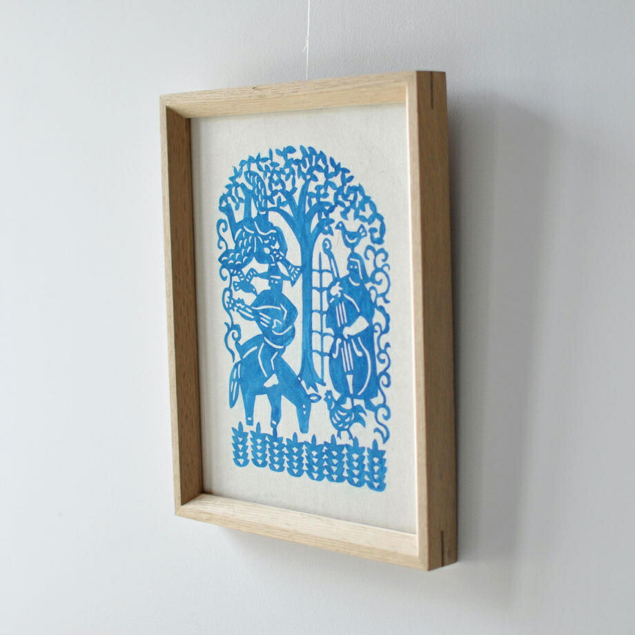 楽天市場】よつめ染布舎 和紙額絵 楽園 絵画 版画 インテリア 伝統工芸