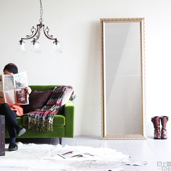 楽天市場】スタンドミラー 全身 アンティーク 姿見鏡 洗面所 姿見