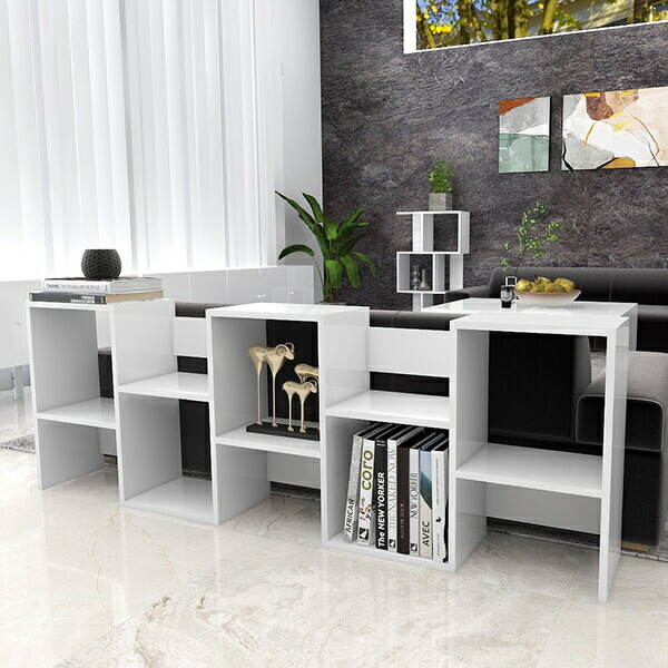 楽天市場】ディスプレイラック s字 白 完成品 本棚 ホワイト ラック 棚